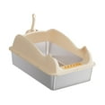 thumbnail image 2 of Caja de arena abierta, bandeja de arena para mascotas, suministros para mascotas, bandeja de arena para gatos, bandeja de arena para gatos pequeños y Caqui, 2 of 8
