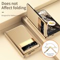 thumbnail image 6 of Dteck for Google Pixel Fold Case with Hinge Protection, Shockproof Plating PU Leather Built in Screen Protector Wireless Charging Foldable Kickstand Phone Cover 5G 2023, Gold, 6 of 8