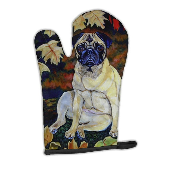 Fawn Pug in Fall Leaves Oven Mitt