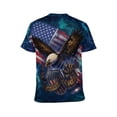 thumbnail image 2 of LAOLIUSN Men's American Flag Eagle T-Shirt, 3D Patriotic Graphic Tee, S-4XL, S-4XL, 2 of 7