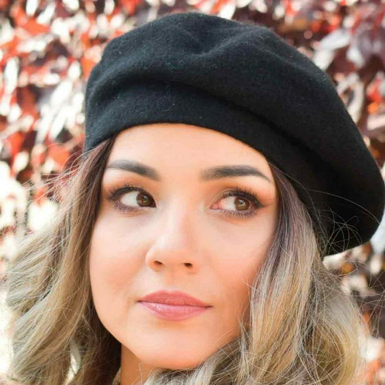 ベレー帽 Smooth Mood Canteen Heart Logo Beret BFT108 Women's Warm Woolen Beret Hat: French Style Solid Color