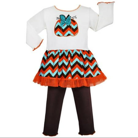 Annloren Girls Boutique Chevron Pumpkin Dress Thanksgiving Outfit ...