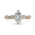 thumbnail image 2 of Solitaire Engagement Ring for Women | Center 10x5mm Marquise Cut Lab Cerated Moissanite Promise Ring in 14K Solid Rose Gold , Ring Size 9, 2 of 6