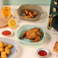 thumbnail image 4 of Bandeja de silicona para horno freidora de aire, bandeja para hornear con asa, tapete para pizza y pollo frito sin aceite, olla de silicona, accesorios para freidora de aire, gris S, 4 of 6