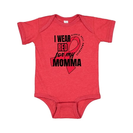 

Inktastic Sickle Cell Awareness I Wear Red For My Momma Gift Baby Boy or Baby Girl Bodysuit