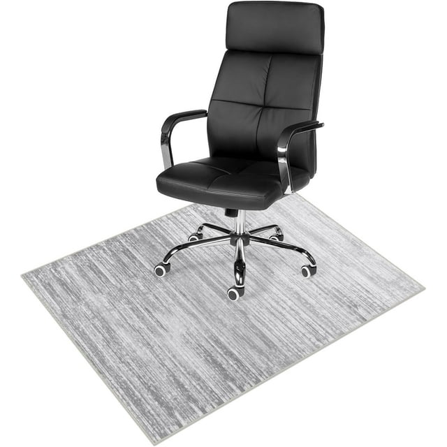 Anidaroel Ombre Office Chair Mat for Hardwood Floor, 36"x48" Under Desk Rug for Rolling Chair, Computer Desk Chair Mat, Anti-Slip Backing Large Floor Protector Rug for Home Office, Grey