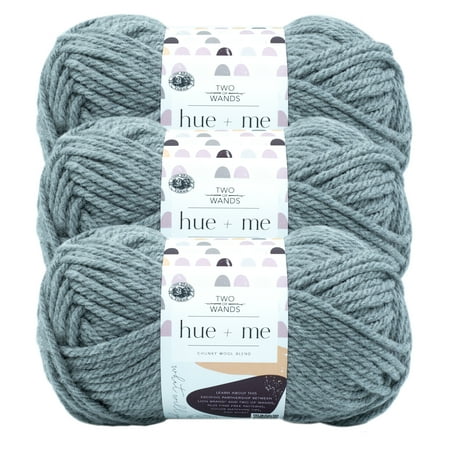 UPC: 0842093126331 | Lion Brand Yarn Two of Wands Hue & Me Cement Wool Blend Bulky Acrylic  Wool Gray Yarn 3 Pack