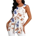 thumbnail image 5 of Hilenly Womens Tank Top Sleeveless Crew Neck Peplum Tops Loose Fit Casual Flowy Summer Clothes, 5 of 6