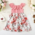 thumbnail image 3 of Kucnuzki Kids Girl Clothes 9T Spring Summer Dress 10T Bow Sleeveless Lotus Leaf Layer Upper Classic Cute Little Floral Printing Sundress Pink 7-8 Years, 3 of 7