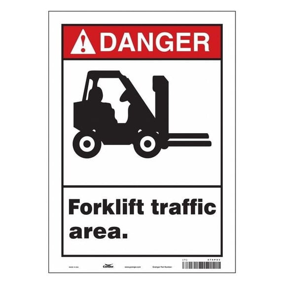 Condor Safety Sign,14 inx10 in,Vinyl 476P93