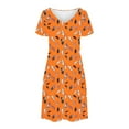thumbnail image 4 of Dresses for Women Short-sleeved V-neck Summer Print Casual Dress, 4 of 5
