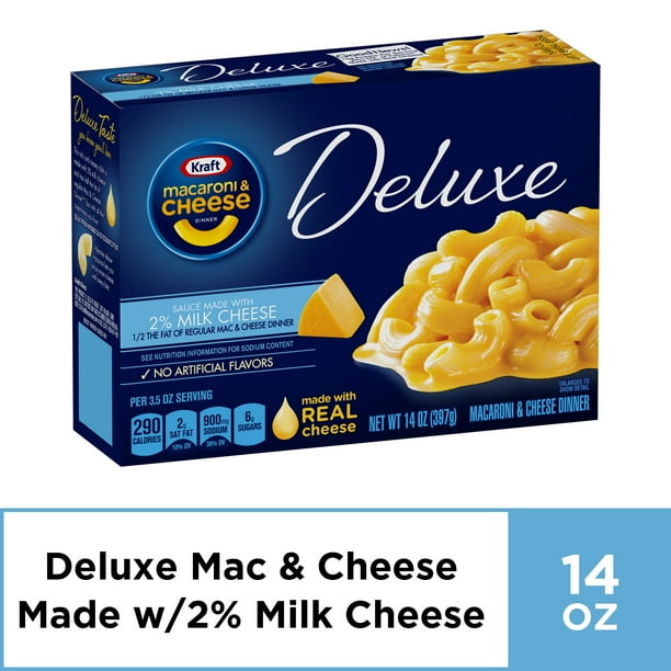 Kraft Deluxe Macaroni and Cheese Dinner with 2 Milk Cheese, 14 oz Box