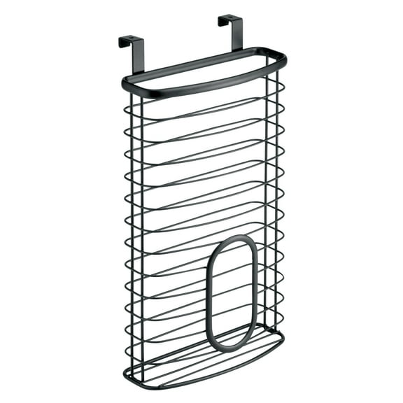 iDesign Axis Over the Cabinet Kitchen Storage Holder for Plastic and Garbage Bags - Matte Black