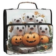 thumbnail image 7 of 3 Ring Zipper Binder with Shoulder Strap Waterproof Trapper Keeper 2 Inch D-Ring 500 Sheets Capacity Lovely Ghosts Sit on Pumpkins, 7 of 7
