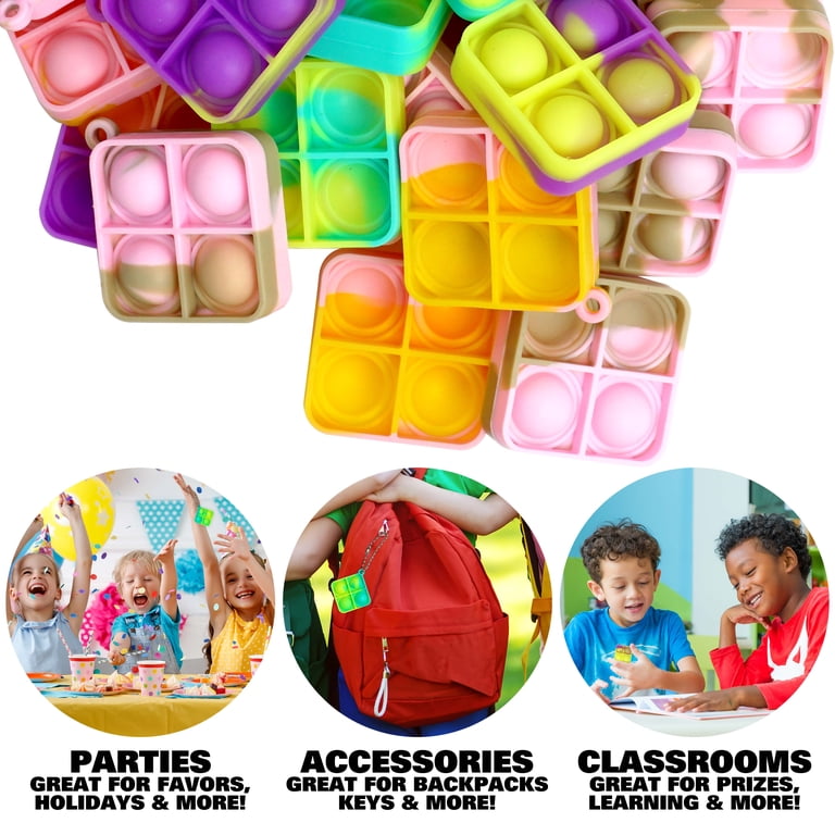 Set De 5 Pop It Fidget Antiestrés – Juguete Sensorial De Burbujas Con Llavero De Regalo Para Niños Y Adultos