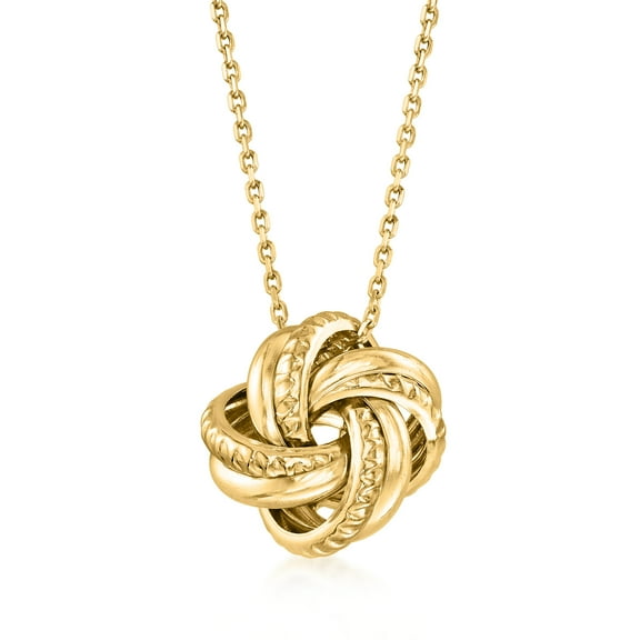Ross-Simons Italian 18kt Gold Over Sterling Love Knot Pendant Necklace, Women's, Adult