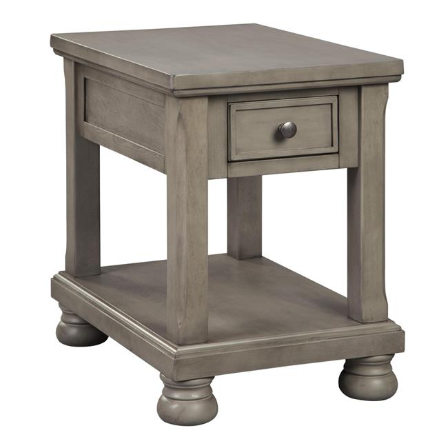 Benjara BM213332 1 Drawer Wooden End Table with Bun Feet & Open Bottom