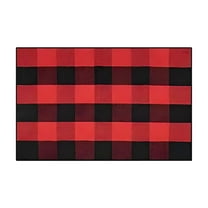 WEGFTDUOP Fall Outdoor Rug Orange Plaid Outdoor Rug Hand Woven Check Rug Plus Size Layered Doormats For Front Door Front Porch Farmhouses Entryway Patio