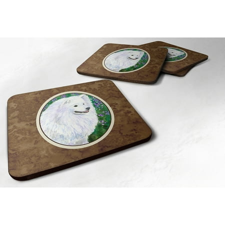 

Carolines Treasures SS8965FC American Eskimo Foam Coaster Set of 4 3 1/2 x 3 1/2 multicolor