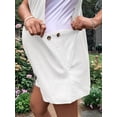 thumbnail image 2 of Women'S Summer Casual Bib Short Overalls Loose Linen Jumpsuit Beach Outfits Travel Vacation Clothes White L, 2 of 7