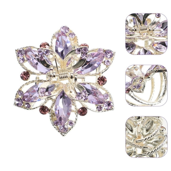 FRCOLOR  Tiny Hair Clips Accessories for Women Mini Rhinestone Miss Purple