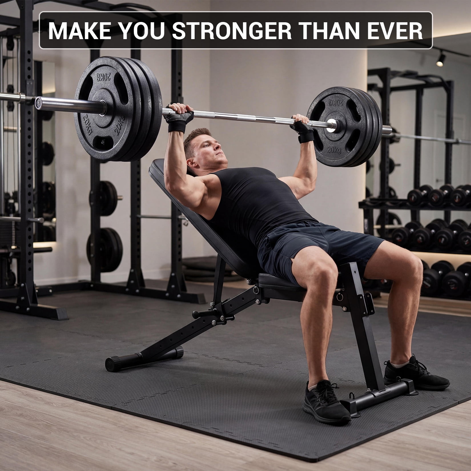Adjustable Weight Bench, Foldable Flat Incline Decline Workout Bench & All-in-One Home Gym Training Station, Multi-Style & Weight Capacity Optional for Full Body Strength Training