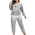thumbnail image 2 of Abomasnow Plus Size Pajama Set for Women 2 Piece Christmas Printed Long Sleeve Loungewear Soft Crewneck Shirts and Pants Pj Set XL-5XL, 2 of 4