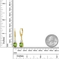 thumbnail image 2 of Gem Stone King 18K Yellow Gold Plated Silver Green Peridot and White Moissanite Dangle Earrings for Women with Lab Grown Diamond (4.69 Cttw, Oval 9X7MM), 2 of 3