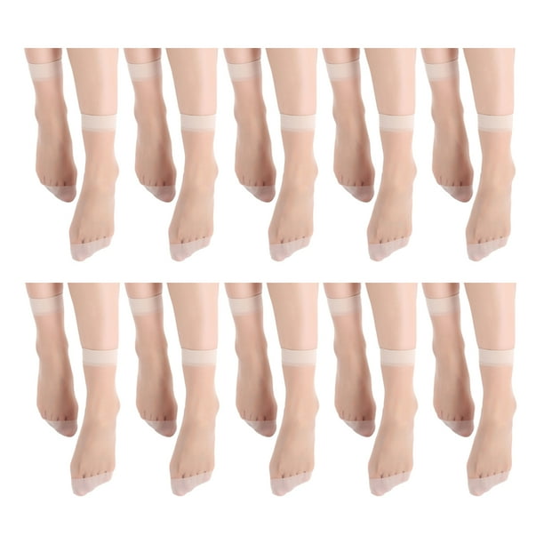 Sonducket 10 pares de calcetines de seda de cristal, ultrafinos, ligeros, no fáciles de romper, resistentes al desgaste, transpirables, calcetines Accesorios de disfraces Color de piel Sonducket AP009875-03B