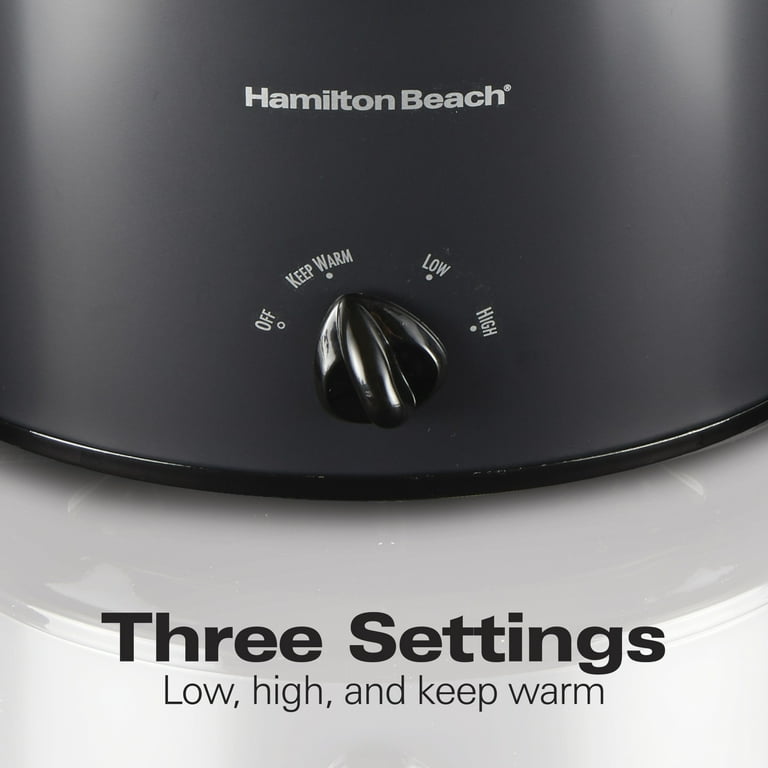Hamilton Beach Slow Cooker, 3 Quart Capacity, Oval, Removable Crock, Black, 33231
