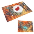 thumbnail image 1 of DouZhe Polyester Placemats Ensemble de 4, Mystérieux Motif de Vortex Fractal Mathématiques Résistant à la Chaleur Place Mats pour Table à Manger, 12 "x 18", 1 of 6