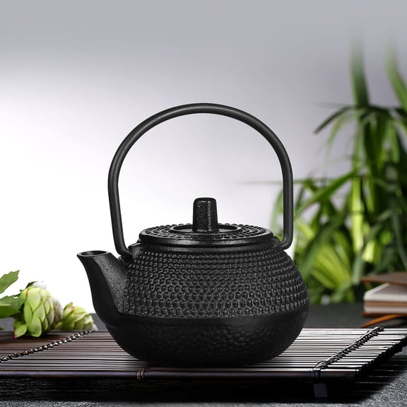 RENACLIPY Iron Tea Kettle Cast Iron Small Teapot Shape Rustproof Home Decoration 1Set