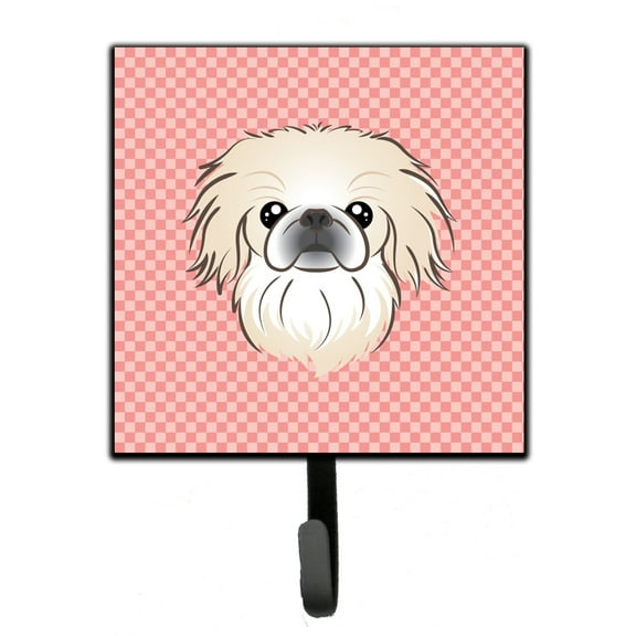 Carolines Treasures Checkerboard Pink Pekingese Leash or Key Holder 7Hx4.25W multicolor