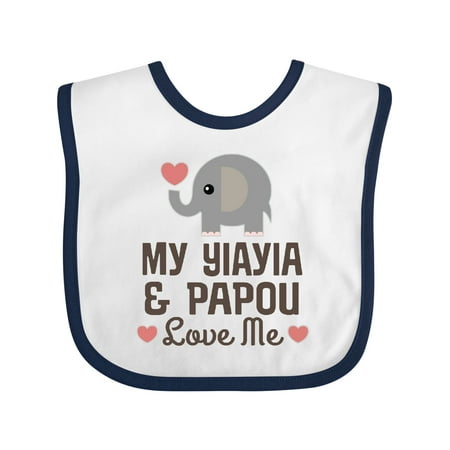 

Inktastic My Yia Yia and Papou Love Me Outfit Gift Baby Boy or Baby Girl Bib