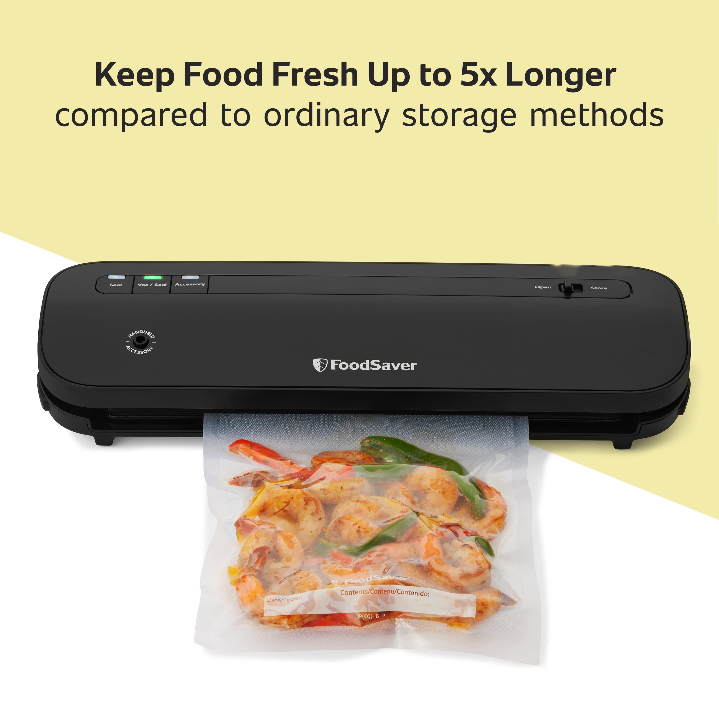 FoodSaver Space Saving Vacuum Sealer Machine with Sealer Bags and Roll for  Airtight Food Storage and Sous Vide, Silver: Home & Kitchen 