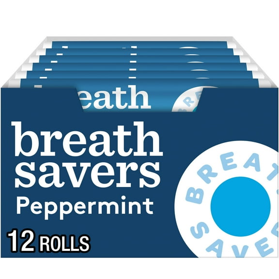 Breath Savers Peppermint Sugar Free Breath Mints, Rolls 0.75 oz, 24 Count