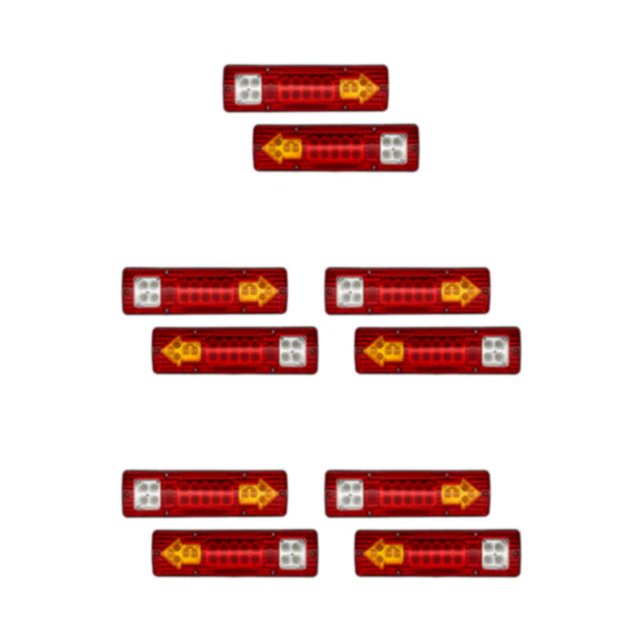 Baohd 2pcs / Set Feux Arrière de Remorque de Camion Multifonctions Facile à Installer Haute Luminosité Faite avec ABS LED Camion Barre de Feu Arrière 24v Couverture Rouge 5Set
