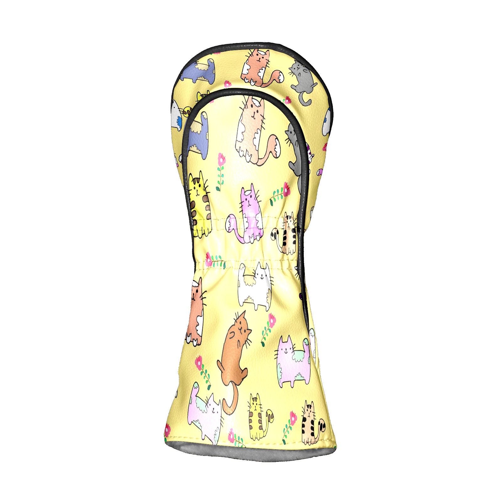 Golf Club Covers, Yellow Cat Premium PU Leather Driver Hybrid Putter Head Covers with Velvet Lining, Waterproof Golf Gifts for Men Women