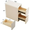 thumbnail image 5 of 7.8" W Leather Narrow Nightstand Set of 2, Modern Fully-Assembled Bedside Table with 2 Drawers, Wood Night Stand Small Accent End Table & Side Table for Bedroom Living Room, White, 5 of 8
