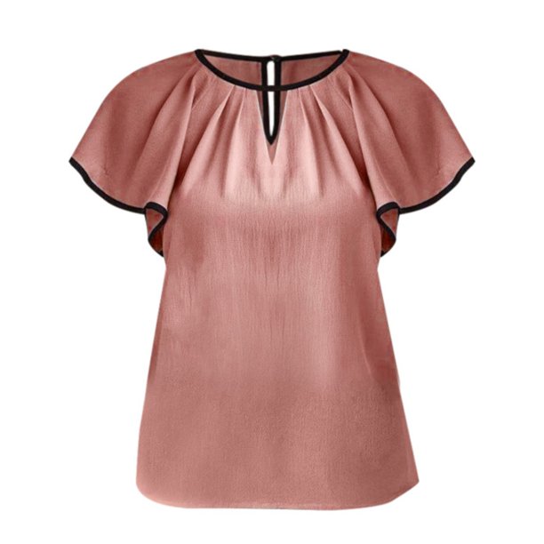 Gibobby Camisetas Mujer Baratas Manga Corta Camiseta suelta informal con cuello en V para mujer, blusa manga corta con estampado(RD2,XL)