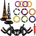 thumbnail image 1 of Juego de círculo de lanzamiento de Halloween, globo de araña grande de terror, sombrero de bruja inflable, lazo, suministros de fiesta para el día de Halloween, recuerdo para niños xuanjing unisex, 1 of 2