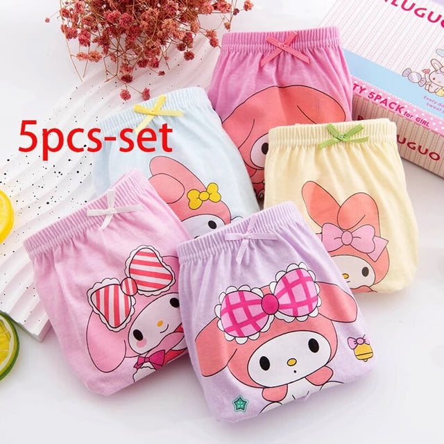 Ropa interior de algodón puro para niña, Anime Sanrios, Hello Kitty, Kuromi Melody, triángulos, pantalones cortos, bragas, regalo de Navidad