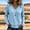 Light Blue, variant on Women's Frayed Edge V-Neck Long Sleeve Casual Loose Fringe Hem Blouse Spring for Outdoor Trip & Daily Streetwear Pink,L
