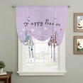 thumbnail image 2 of Happy Easter Tie Up Curtains for Windows, Adjustable Balloon Window Shades, Cute Gnomes Eggs Spring Daisy Flowers Purple Kitchen Window Treatments Farmhouse Short Curtains with Rod Pocket 42"x45", 2 of 8