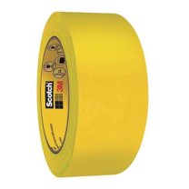 Painter's Tape, 2 in W x 60 yd L, 3.3 mil Thick, Yellow, Rubber Adhesive, 24 PK