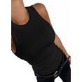 thumbnail image 3 of Women Tank Tops Summer Sleeveless Basic Cami Top Shirt Slim Racerback Blouses --- Black （Size L）, 3 of 4