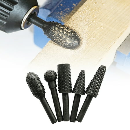 

XWQ 5Pcs/10Pcs Rotating Bit Craftmanship Corrosion Resistant Drill Bits Wood Carving File Rasp Drills for Electric Ginder