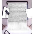 thumbnail image 2 of ABPHOTO 5x7ft Photography Backdrop Painted White Brick Wall and Wooden Floor Room Interior Backdrops for Photo Shoots Newborn Lovers Party Adult Kids Baby, 2 of 4