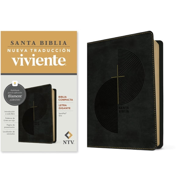 Biblia compacta Tyndale NTV, letra gigante, gris