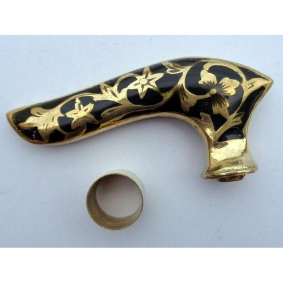 Premium Fashionable Wooden Walking Cane For Men and Women | Walking Stick With Black Flower Leaf Head | Premium Adult Gift